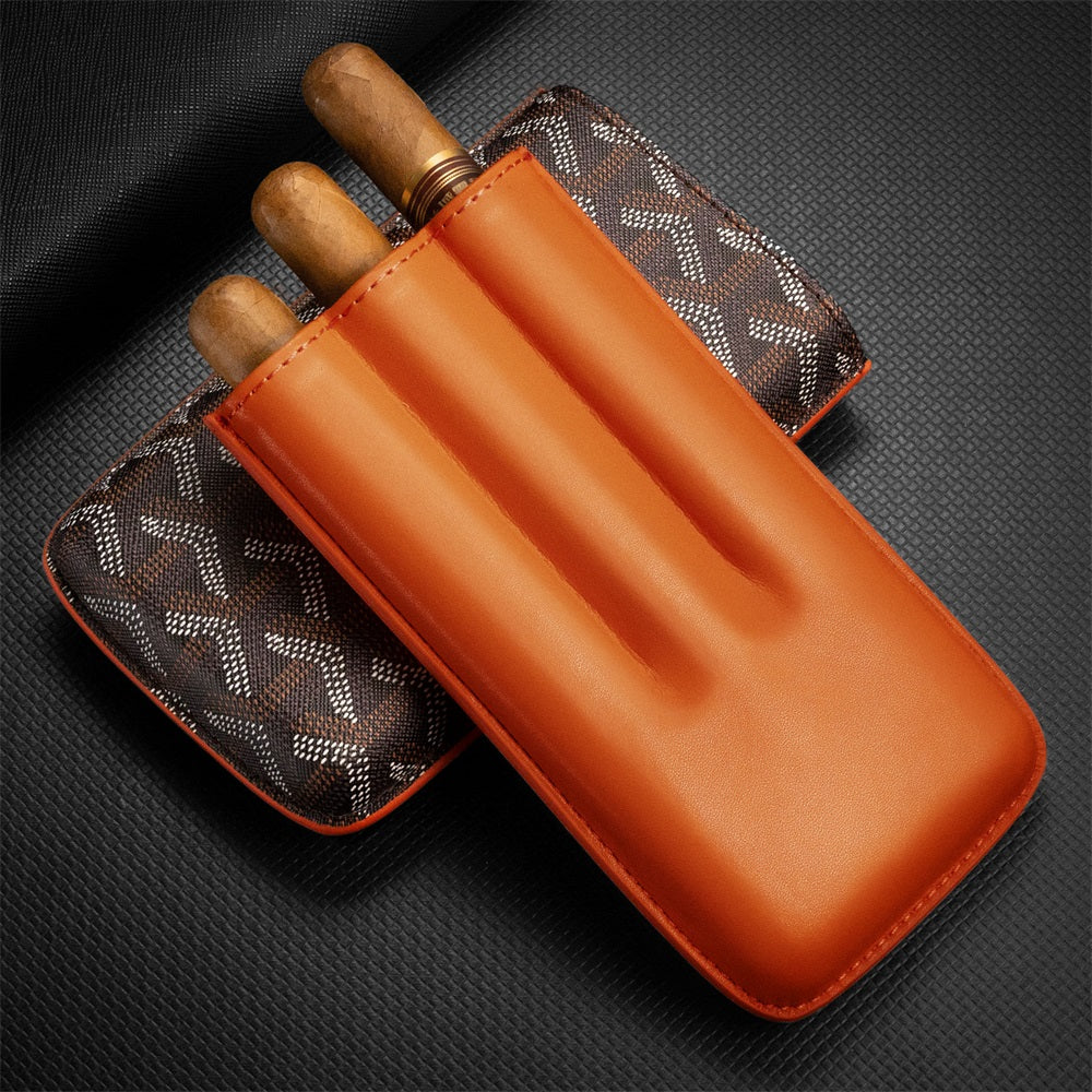 Goyard 3- Cigar Leather Case