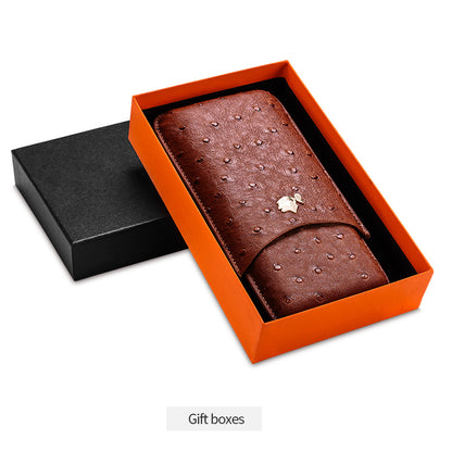 Cow Leather 3 Pack Portable Cigar Case