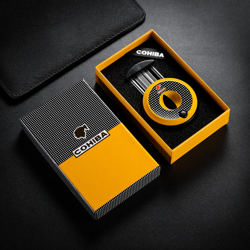 Space-Age Portable Cigar Cutter with Double-Edged Blades