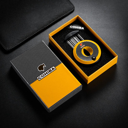 Space-Age Portable Cigar Cutter with Double-Edged Blades