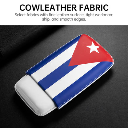 Portable Cuban Flag Cigar Pouch 3 Pack Case