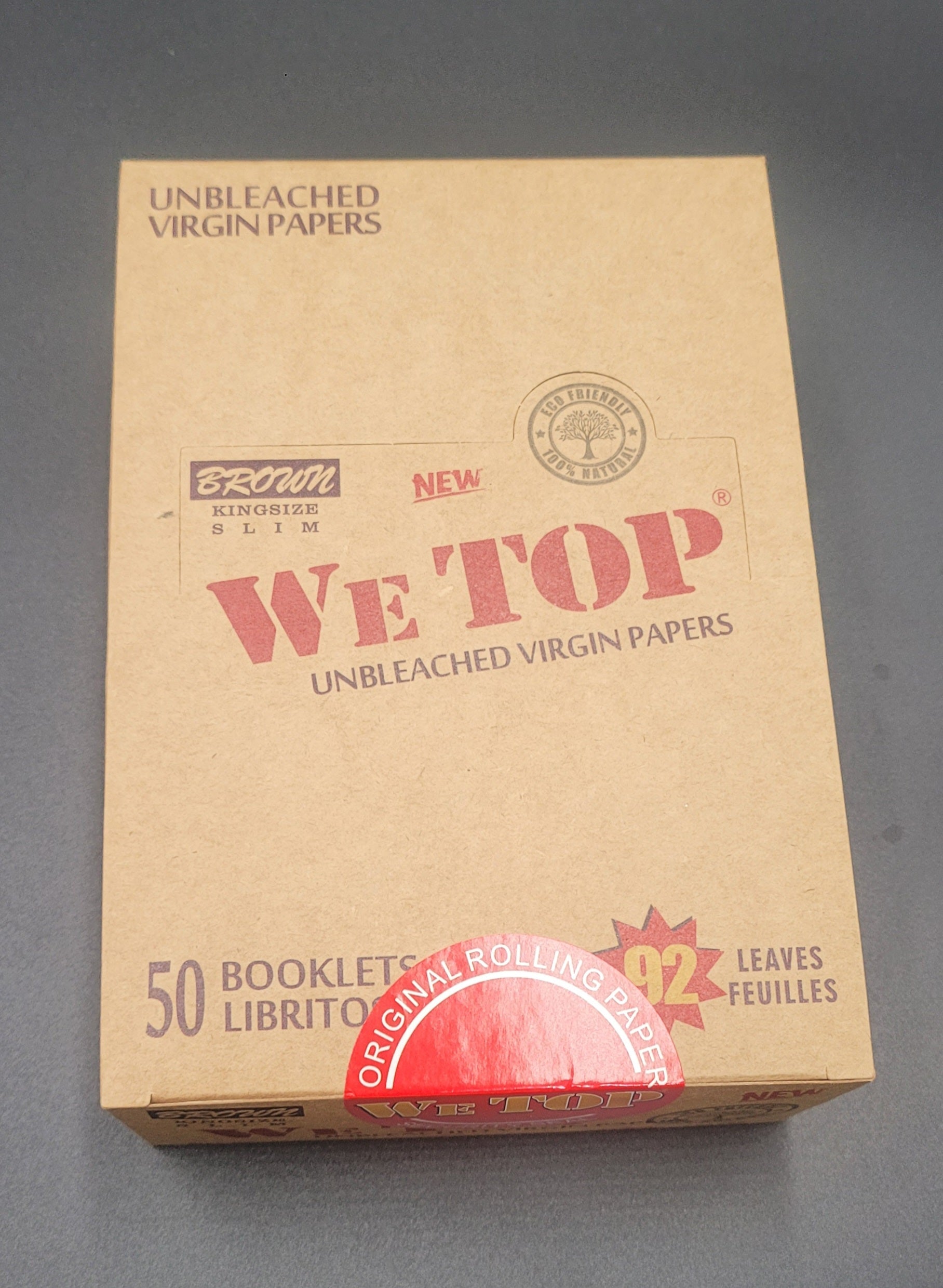Wetop Kingsize Brown  82 Leaves Rolling Papers Stock - Bittchaser Smoke Shop