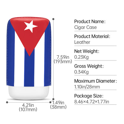 Portable Cuban Flag Cigar Pouch 3 Pack Case