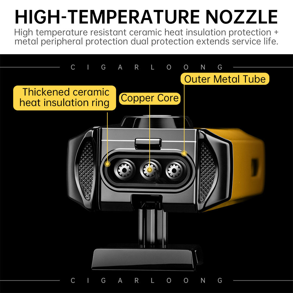 Cigar Lighter Windproof Three-In-One V Shear Multi-Function Zinc Alloy Lighter