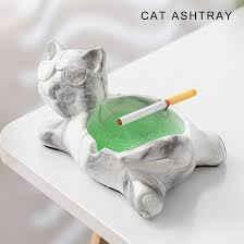 Lucky Cat Ceramic Tabletop Ashtray