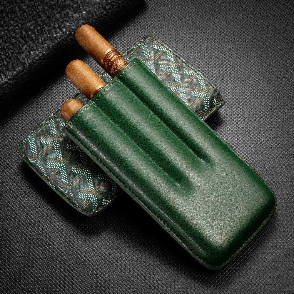 Goyard 3- Cigar Leather Case