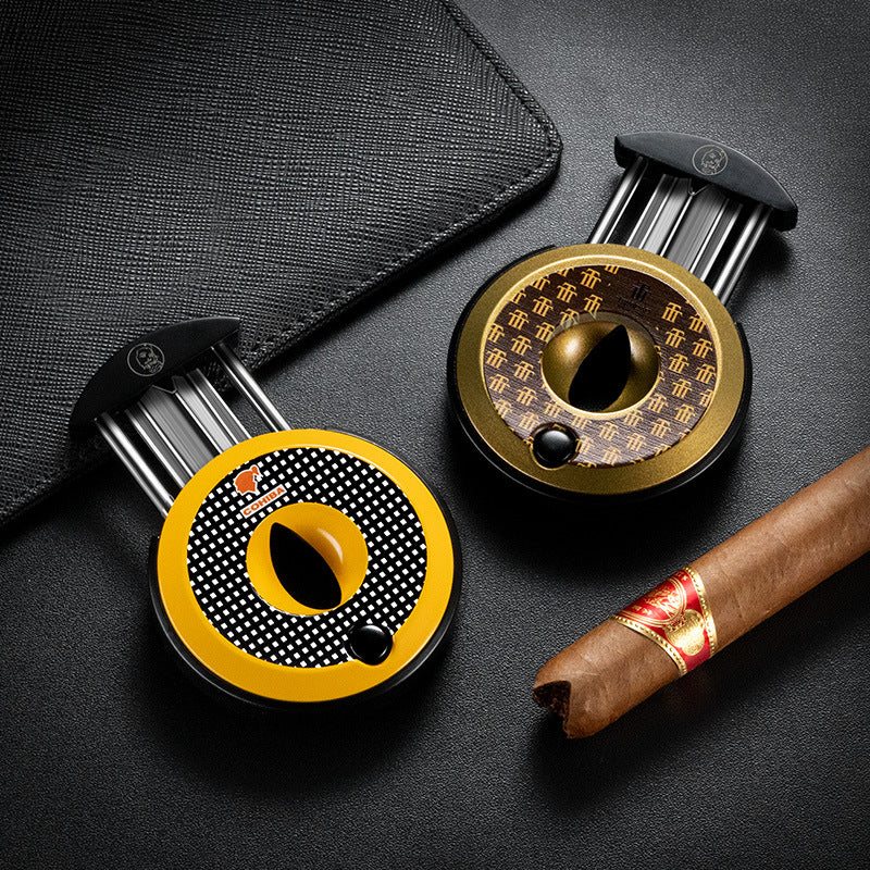 Space-Age Portable Cigar Cutter with Double-Edged Blades