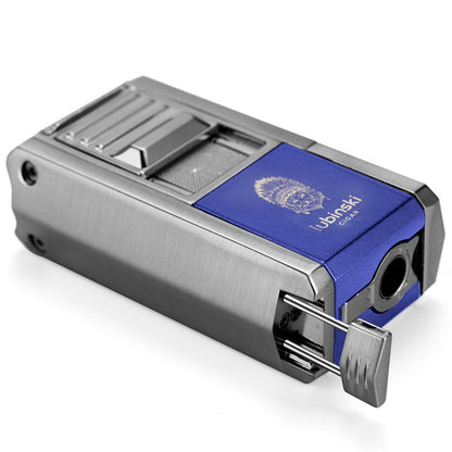 Lubinski Jet Lighter V Cutter With Punch Cigar Needles Picker Multifunctional Cigar Lighter Butane Gas