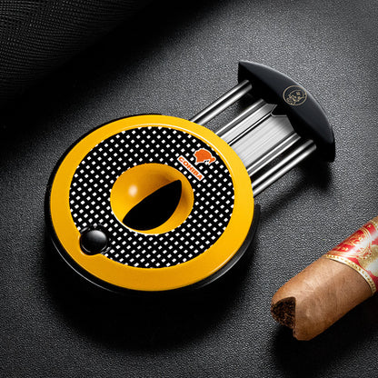 Space-Age Portable Cigar Cutter with Double-Edged Blades