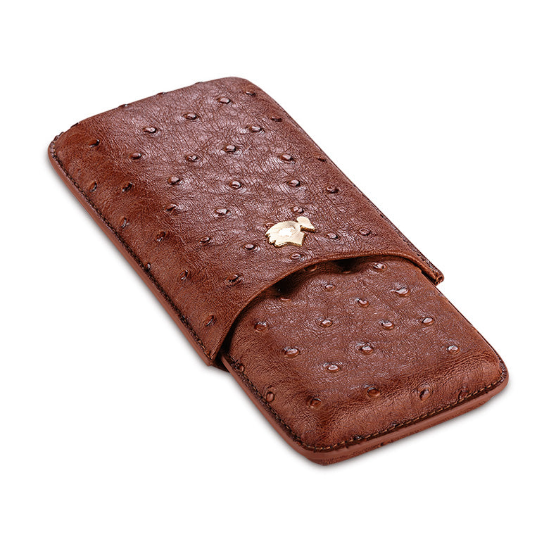 Cow Leather 3 Pack Portable Cigar Case