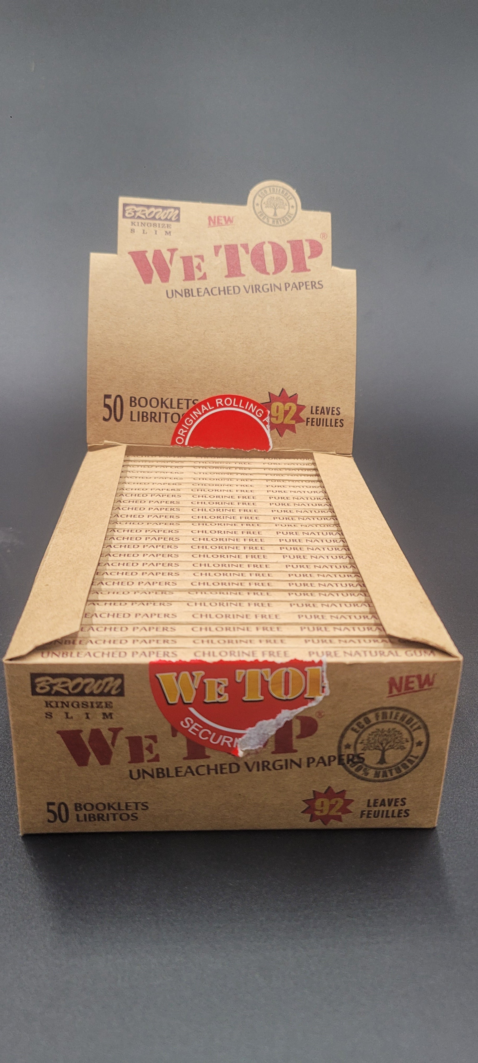 Wetop Kingsize Brown  82 Leaves Rolling Papers Stock - Bittchaser Smoke Shop