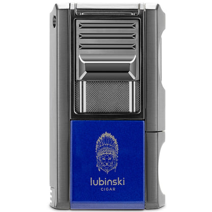 Lubinski Jet Lighter V Cutter With Punch Cigar Needles Picker Multifunctional Cigar Lighter Butane Gas