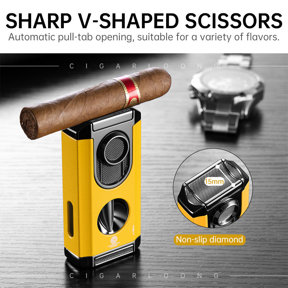 Cigar Lighter Windproof Three-In-One V Shear Multi-Function Zinc Alloy Lighter