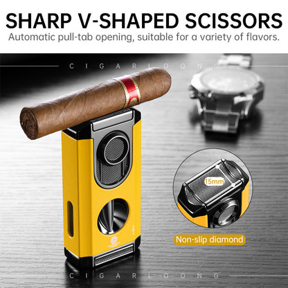 Cigar Lighter Windproof Three-In-One V Shear Multi-Function Zinc Alloy Lighter