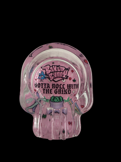 Baked bunny skull Art Glass Ashtray 95mm