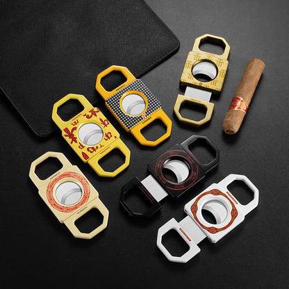 Double Blade Stainless Steel Alloy V-Cutter Cigar Cutter