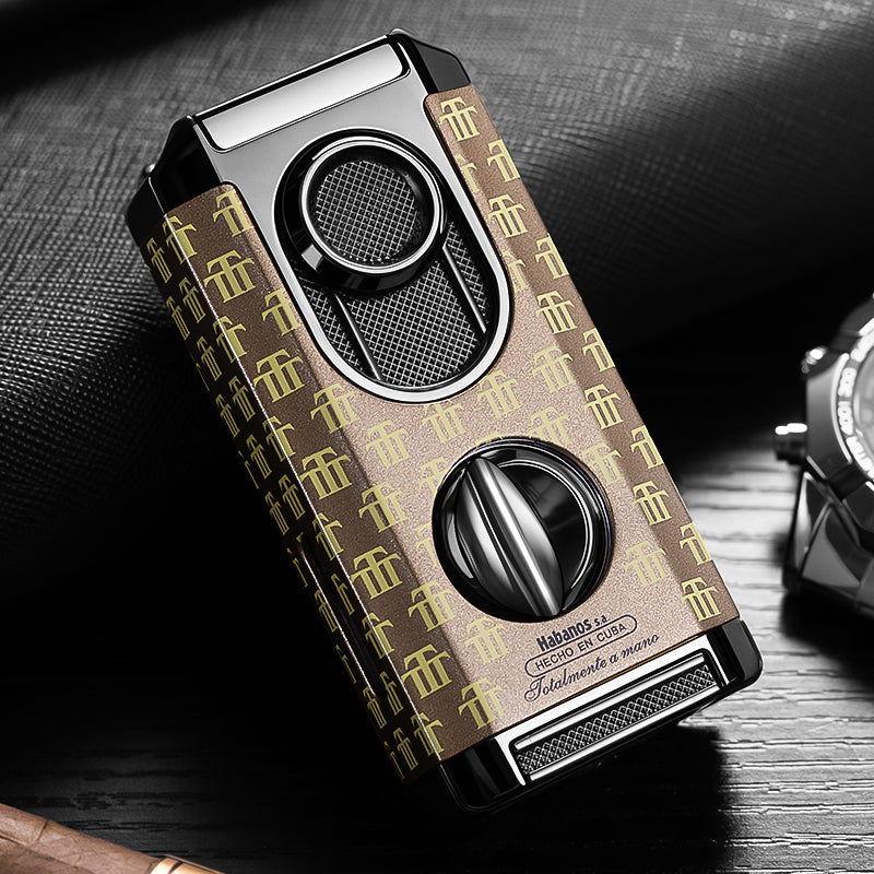 Cigar Lighter Windproof Three-In-One V Shear Multi-Function Zinc Alloy Lighter