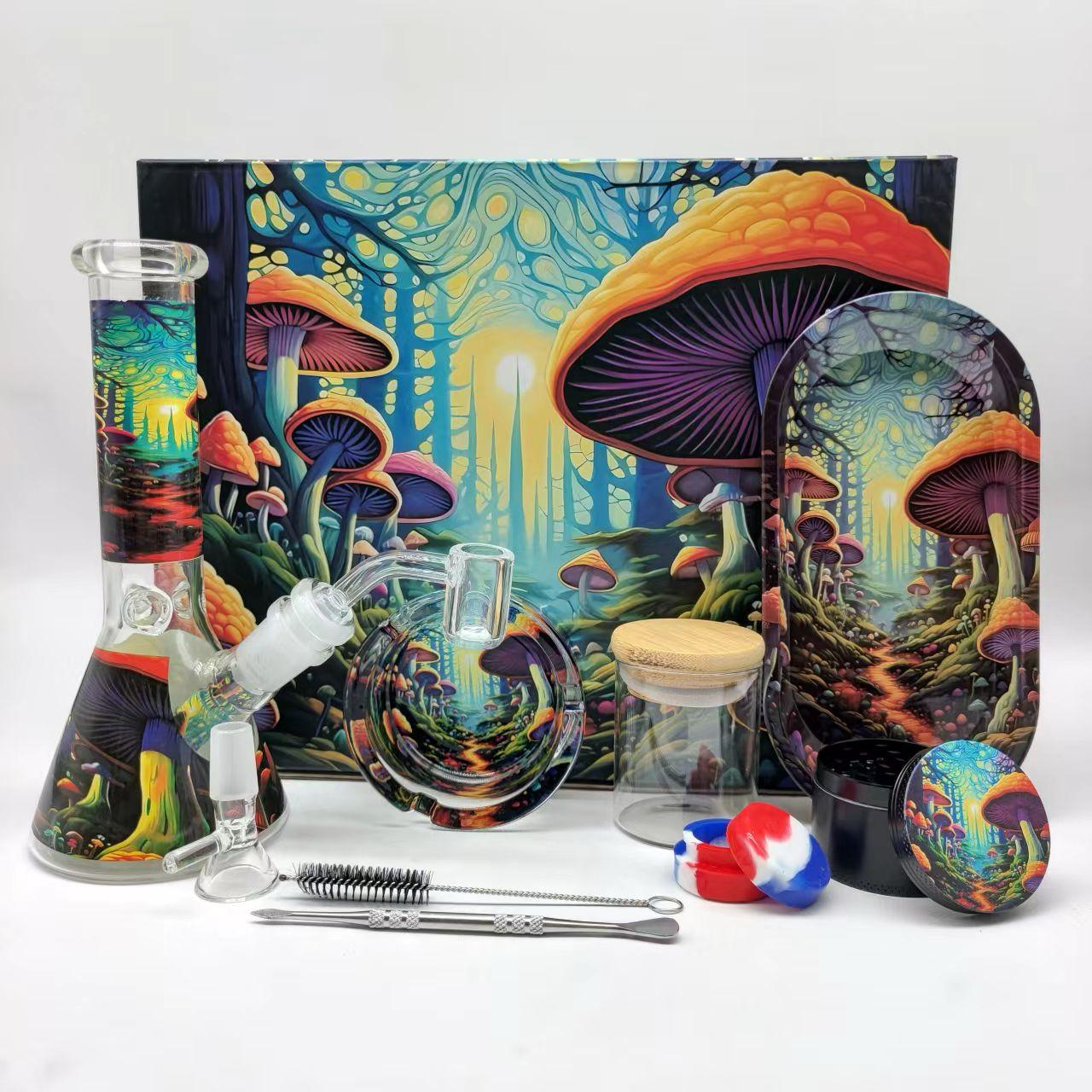 Shrooms Glass Ice Multi-Accessory Bong Set - Bittchaser Smoke Shop