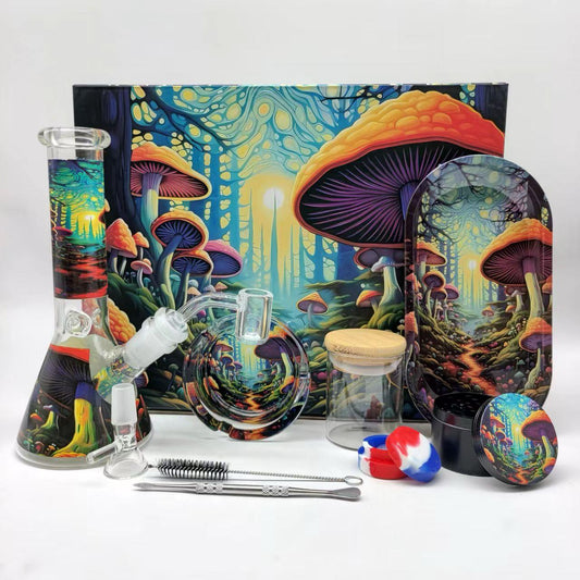 Shrooms Glass Ice Multi-Accessory Bong Set