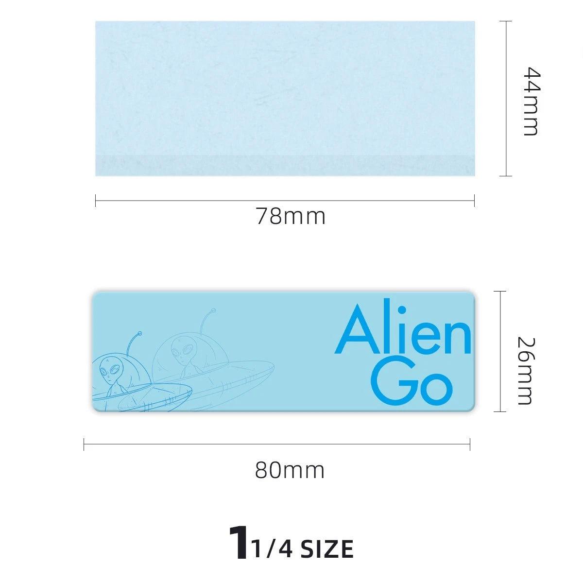 Alien Go 1 1/4 Size Blue Rolling Papers