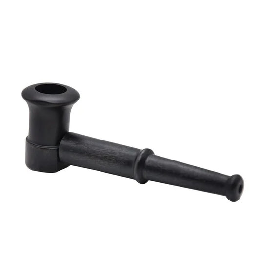 Sleek Matte-Black Wooden Hardwood Hand Pipe - Bittchaser Smoke Shop
