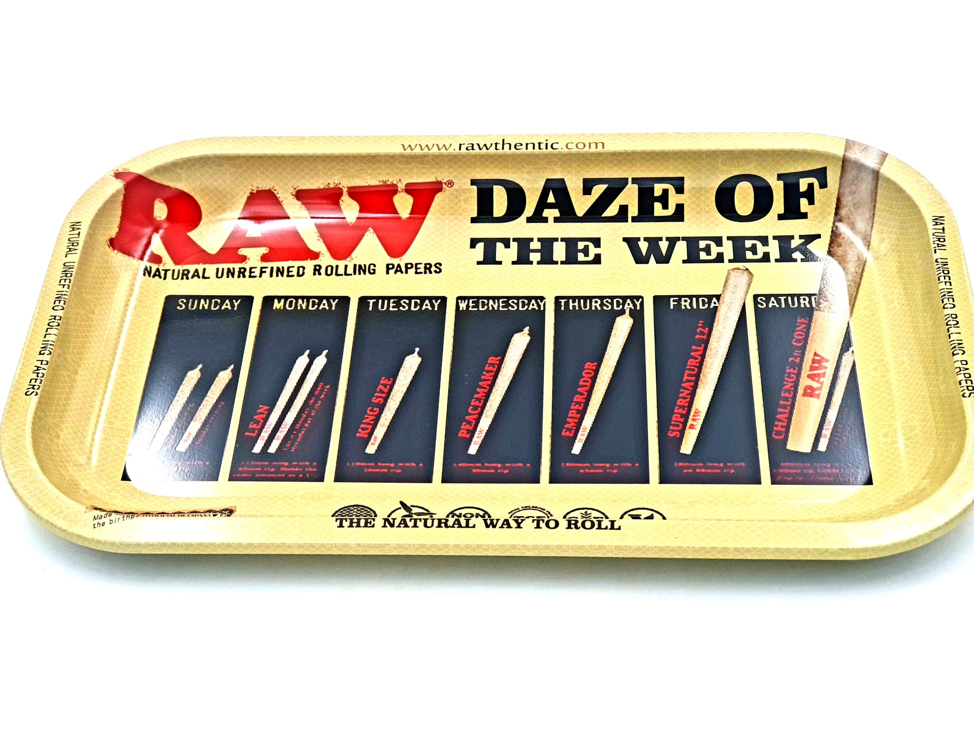RAW Daze of The Week Glossy Rolling Tray - Large - Bittchaser Smoke Shop