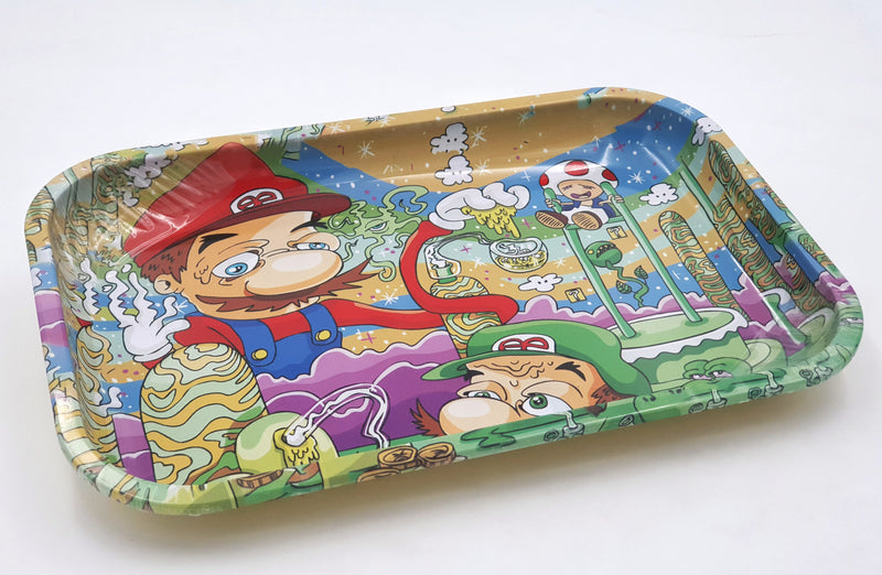 Animated Colourful Artwork Rolling Tray - Large