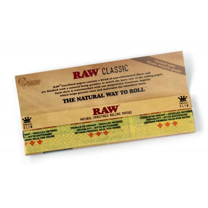 Raw Classic King Size Slim Rolling Paper (Full Box) - Bittchaser Smoke Shop