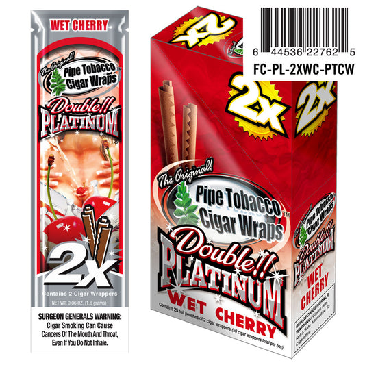 Double Platinum Blunt Wraps Cherry - Bittchaser Smoke Shop