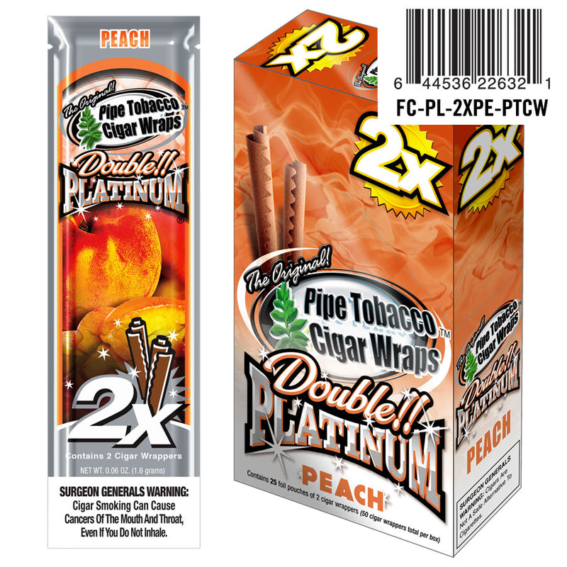 Double Platinum Blunt Wraps Peach - Bittchaser Smoke Shop