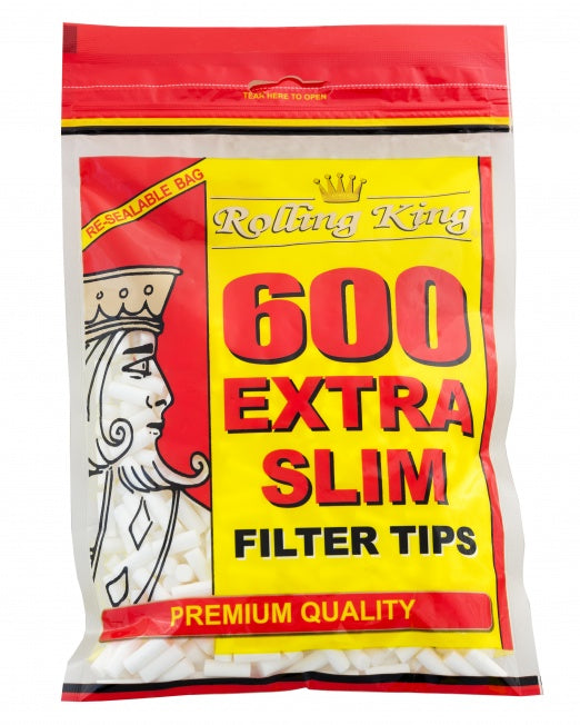 Rolling King Extra Slim Filter Tips - 600 Tips per Bag