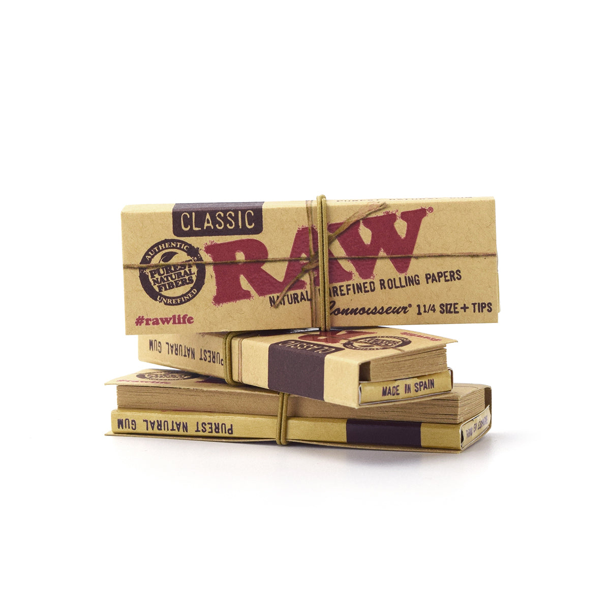 RAW Connoisseur 1 1/4 Medium Size Papers + Tips (1 Booklet) - Bittchaser Smoke Shop