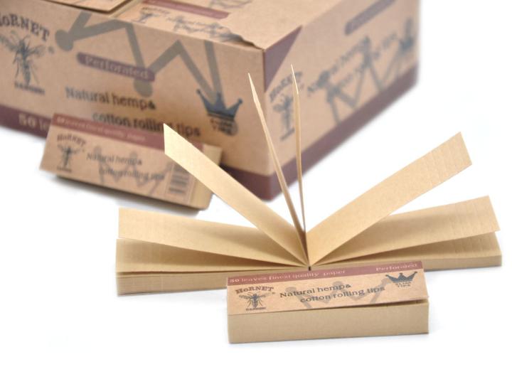 Hornet Natural Rolling Paper Filter Tips (Full Box)