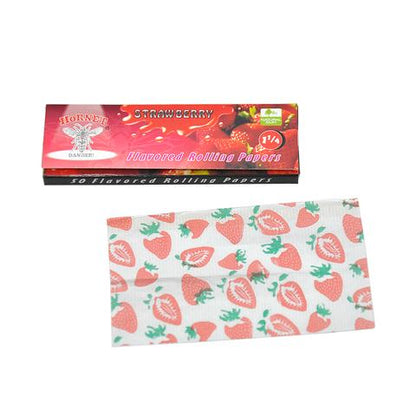 Hornet Strawberry Flavor Rolling Paper (Full Box) - Bittchaser
