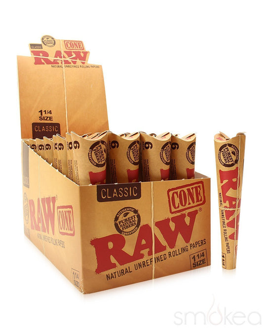 Raw Classic 1 1/4 Pre-Rolled Cones (Full Box) - Bittchaser Smoke Shop