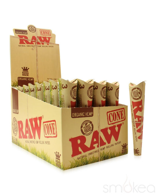 Raw Organic King Size Pre-Rolled Cones (Full Box) - Bittchaser Smoke Shop