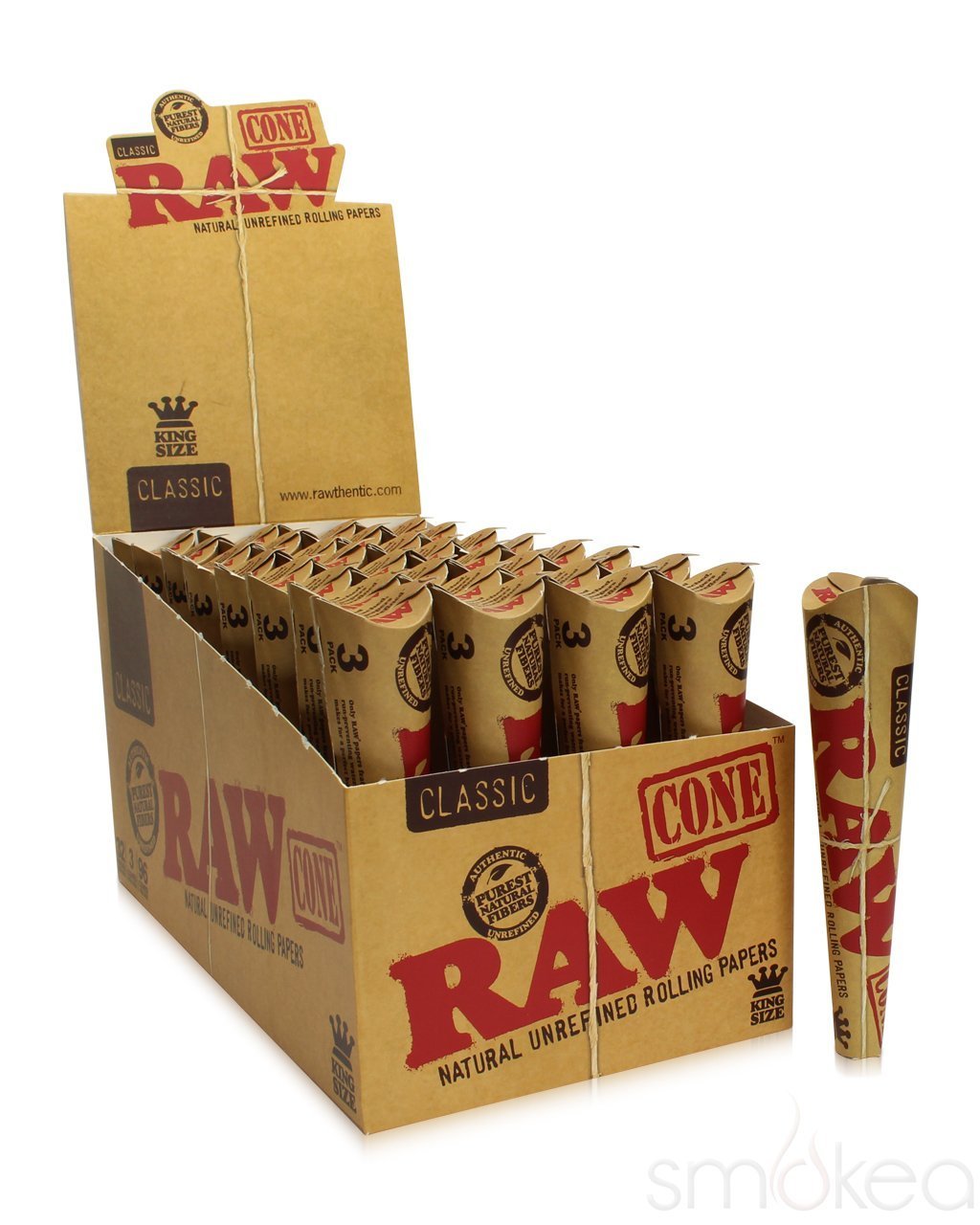 Raw Classic King Size Pre-Rolled Cones (Full Box)