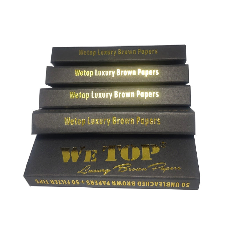 Wetop Luxury 1 1/4 Brown with Filter Tips 24 Booklets, 50 Leaves per booklet (Full Box)