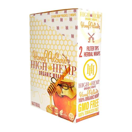 HIGH HEMP Organic Blunt Wraps 100mm - Honey Swirl - Bittchaser Smoke Shop
