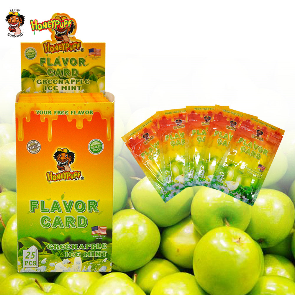 Honeypuff Green Apple Ice Mint Flavour Cards Insert Infusion - Bittchaser Smoke Shop