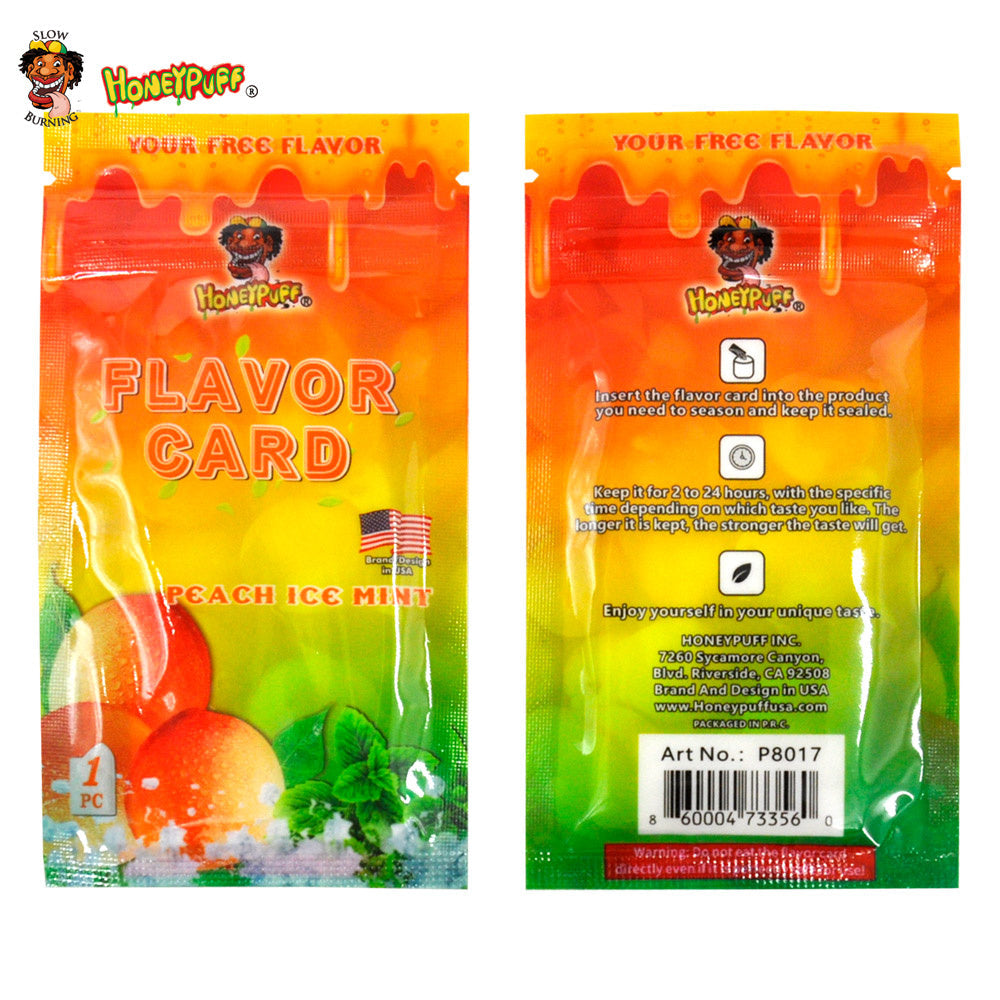 Honeypuff Peach Ice Mint Flavour Cards Insert Infusion - Bittchaser Smoke Shop