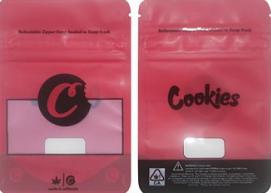 Cookies Red Ziplock Smell Proof Bag - 28g (100pcs)
