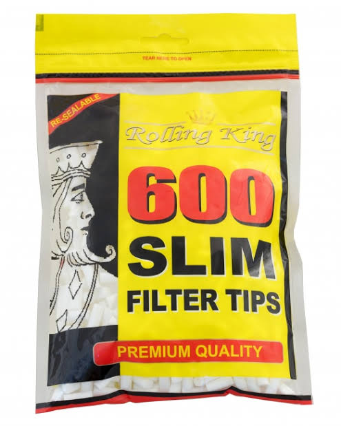 Rolling King Slim Filter Tips - 600 Tips per Bag