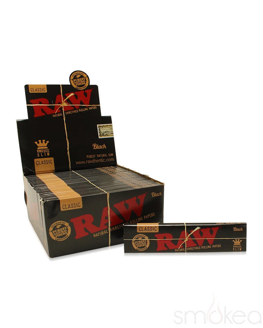 Raw Black Classic King Size Slim Rolling Papers (Full Box)