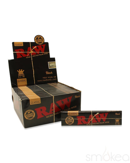 Raw Black Classic King Size Slim Rolling Papers (Full Box) - Bittchaser Smoke Shop