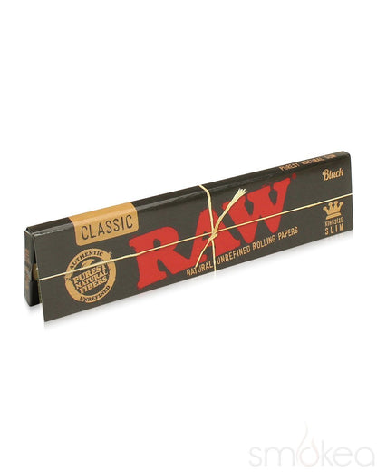 Raw Black Classic King Size Slim Rolling Papers (Full Box) - Bittchaser Smoke Shop