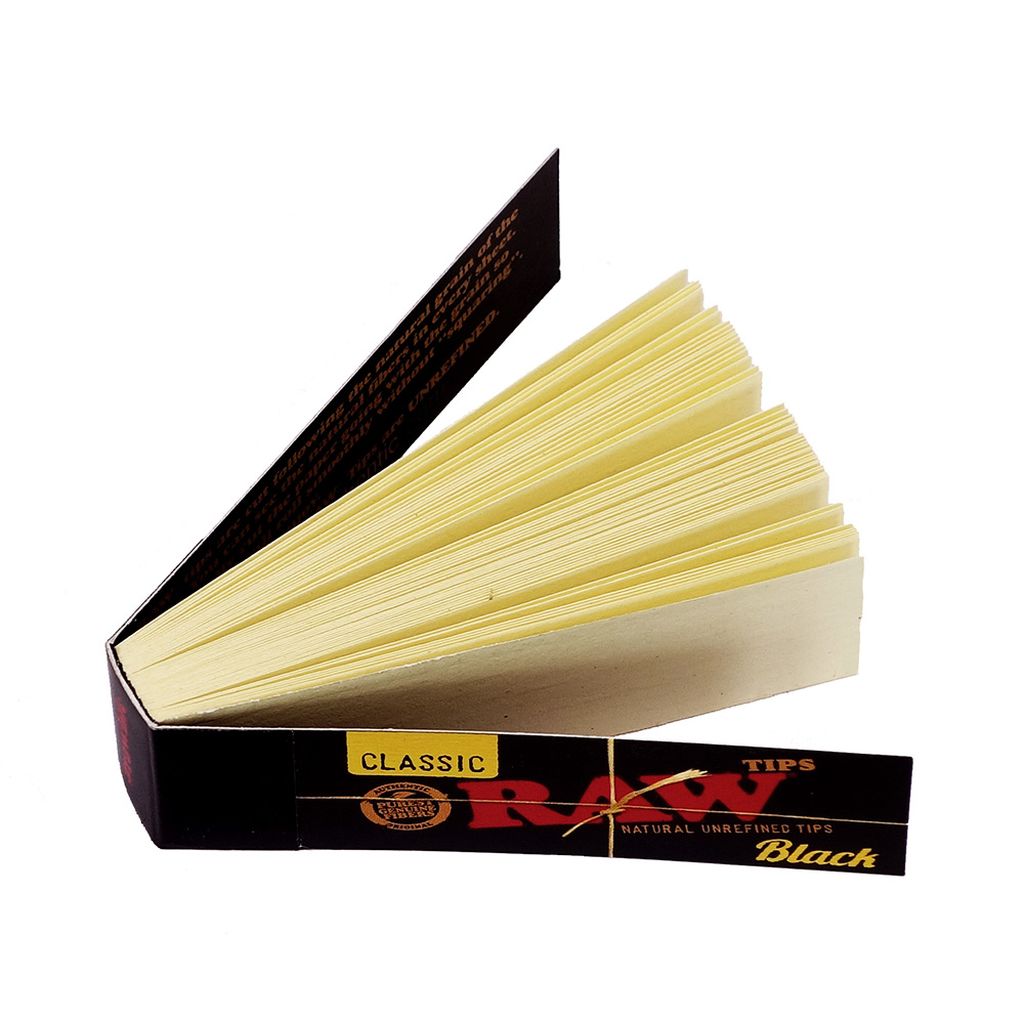 Raw Black Filter Tips Unperforated (1 Booklet) - Bittchaser Smoke Shop