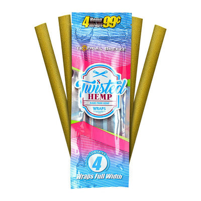 TWISTED HEMP Blunt Wraps 100mm - Tropical Breeze - Bittchaser Smoke Shop